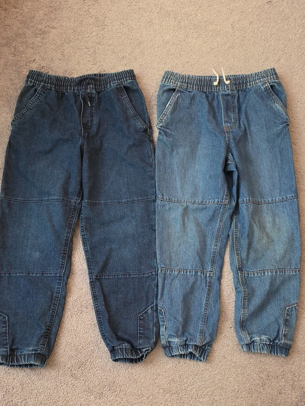 OshKosh B'gosh Kids Denim Jogger Pants - Dark Blue & Light Blue Size 10